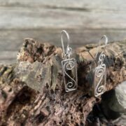 curled wire-earrings-s shaped-silver-sandrakernsjewellery