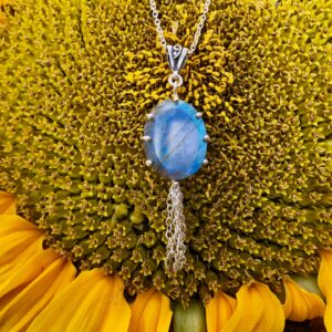 labradorite-blue flash-pendant-turtle-front-sandrakernsjewellery