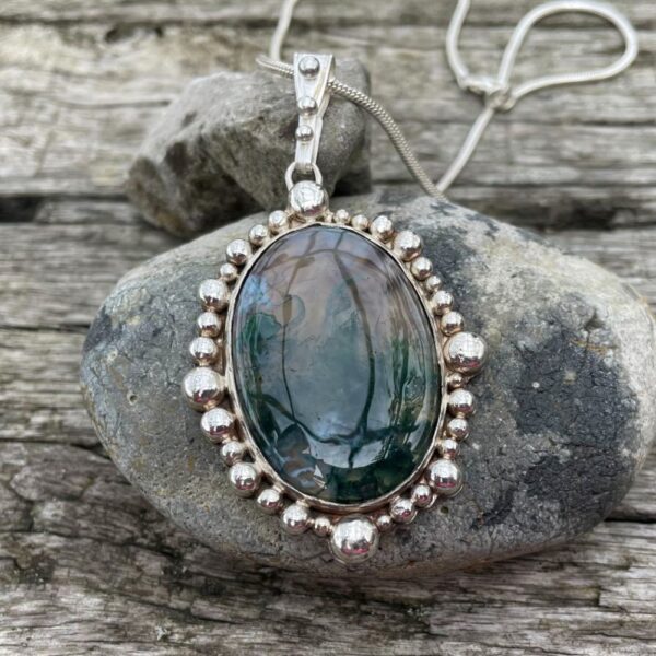 moss agate-bobble-pendant-sterling silver-sandrakernsjewellery