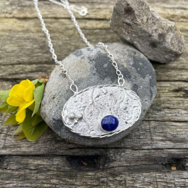 reticulated silver-lapis lazuli-pendant-blue-sandrakernsjewellery