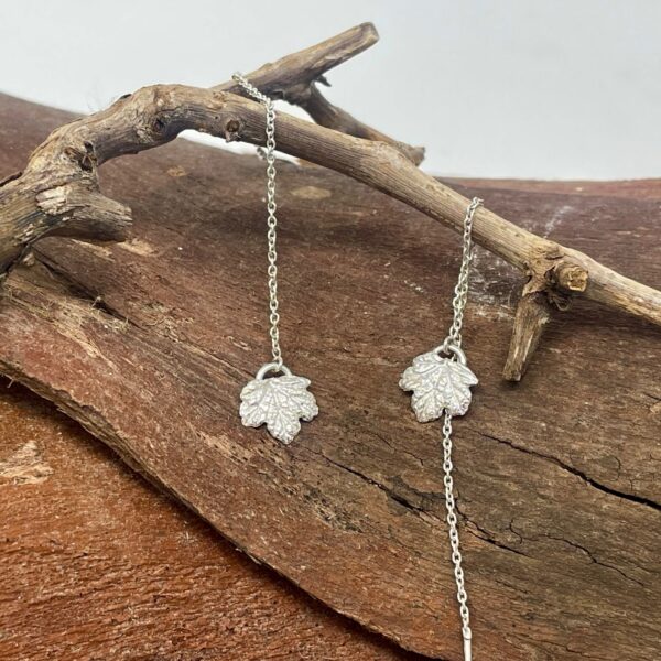 ribes leaf-earrings-pull through-sandrakernsjewellery