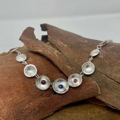 ruby-sapphire-domed-necklace-silver-sandrakernsjewellery