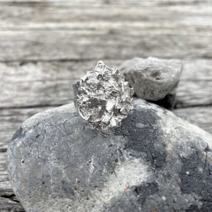 sterling silver-ring-silver chips-silver dust-sandrakernsjewellery