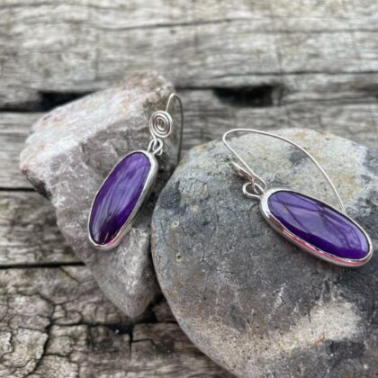 sugalite-earrings-flower back-sterling silver-front-sandrakernsjewellery